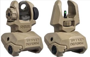 Front and Rear Set of Flip-up Sights with Tritium - 4 Rear Dots - FDE