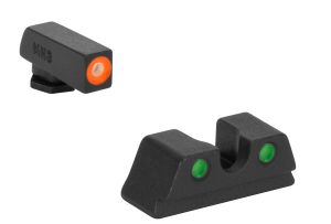 ML40220O HYPER-BRIGHT FOR GLOCK 42, 43, 43X AND 48 PISTOLS FRONT ORANGE RING/ REAR GREEN