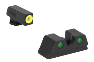 ML40220Y HYPER-BRIGHT FOR GLOCK 42, 43, 43X AND 48 PISTOLS FRONT YELLOW RING/ REAR GREEN