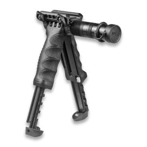 Tactical Foregrip with Integrated Adjustable Bipod and incorporated flashlight - Gen 2 - Black