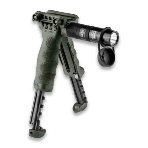 Tactical Foregrip with Integrated Adjustable Bipod & incorporated light - Gen 2 - OD Green